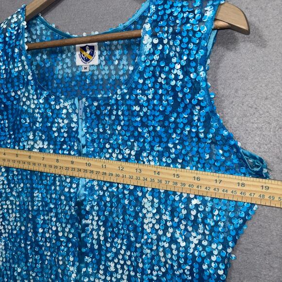 Royal Highness Equestrian Full Sequin Zipper Vest Medium 90's Disco Horse Fairy - Picture 6 of 6